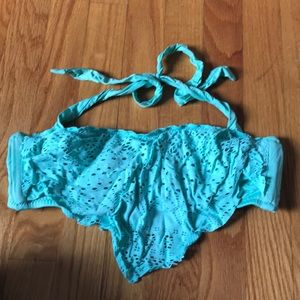 Turquoise Flowy Bikini Top